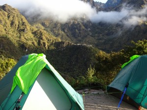 Campingplatz am 1. Abend des Inkatrails